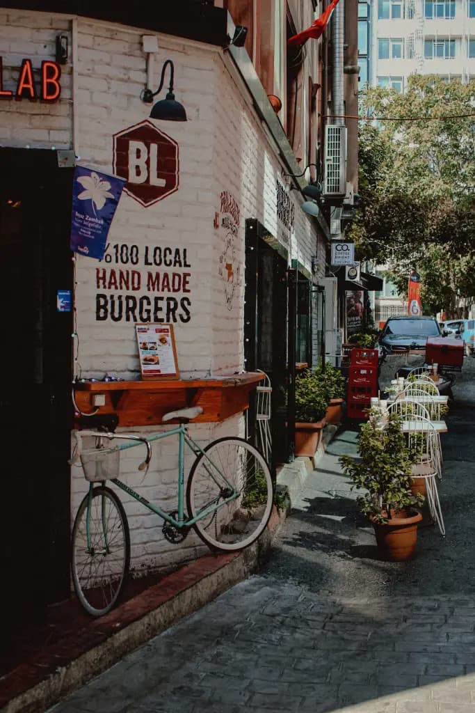 A burger restaurant exterior