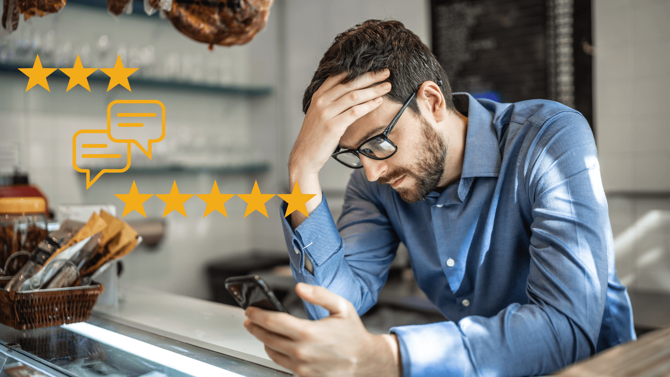 restaurant owner stressed about reviews